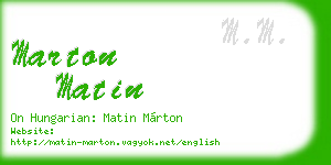 marton matin business card